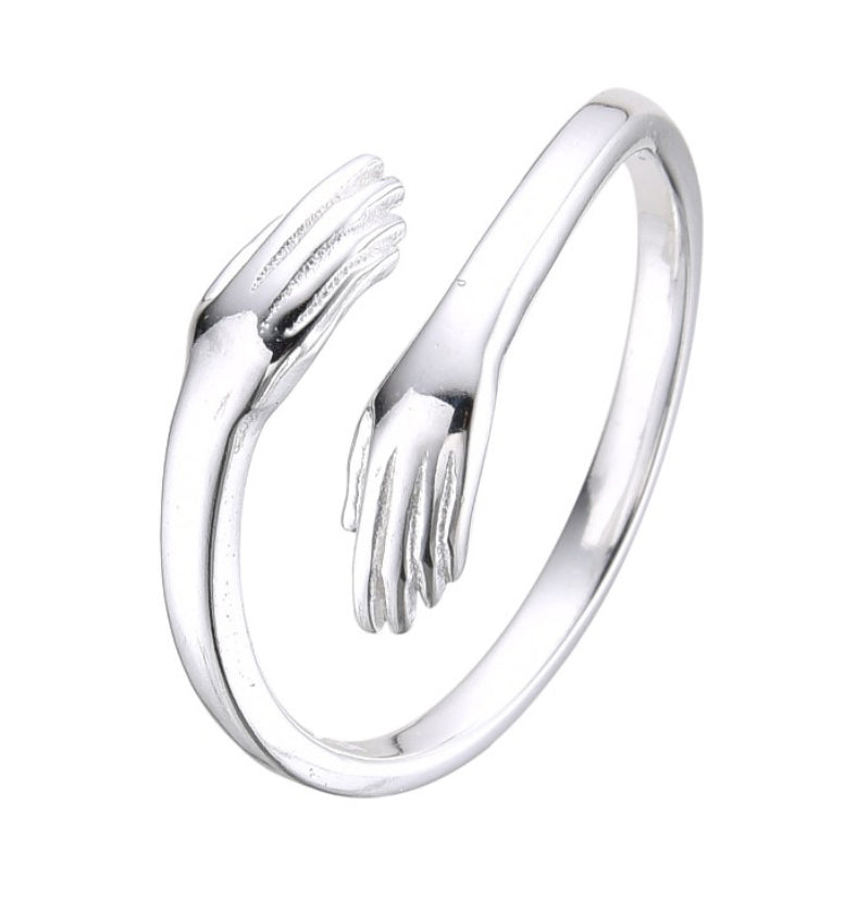 Anillo Ajustable Manos Plata 925