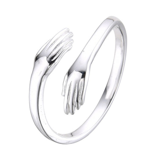 Anillo Ajustable Manos Plata 925