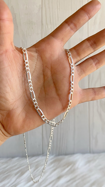 Cadena Tejido Fígaro 3x1 5mm 60cm - Plata 925