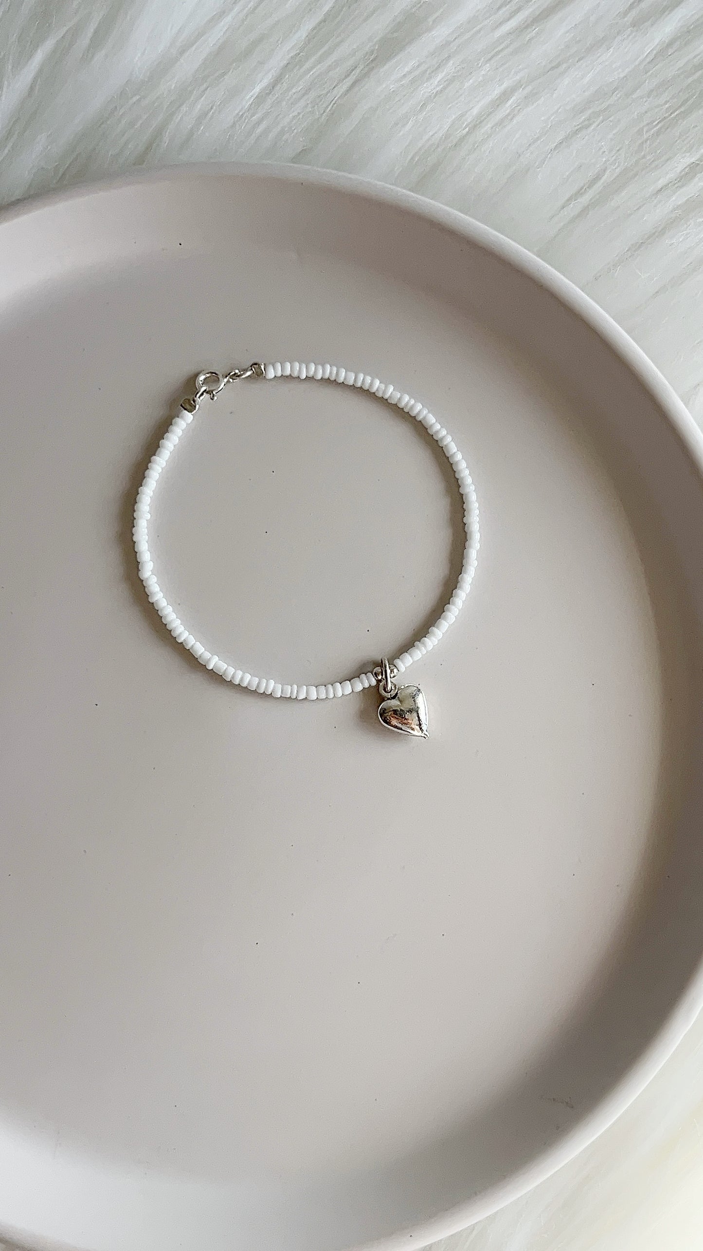 Pulsera Mostacillas, Mano de Fatima y Balines - 19cm - Plata 925