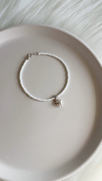Pulsera Mostacillas, Mano de Fatima y Balines - 19cm - Plata 925