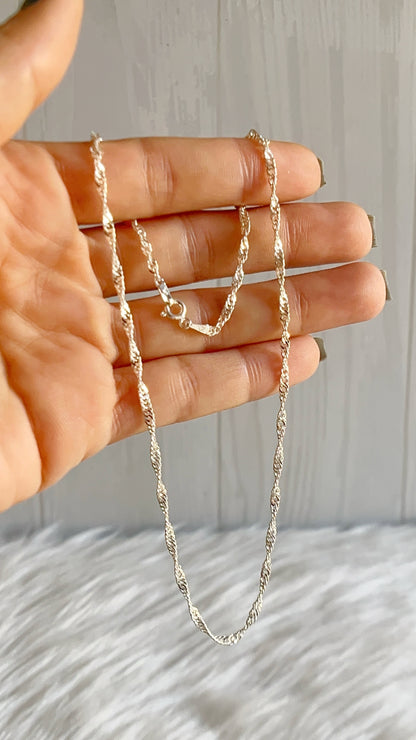 Cadena 40cm, 50cm y 60cm Singapur - Plata 925