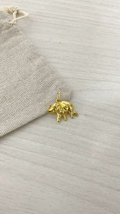 Dije Elefante Plata 925 con Baño de Oro