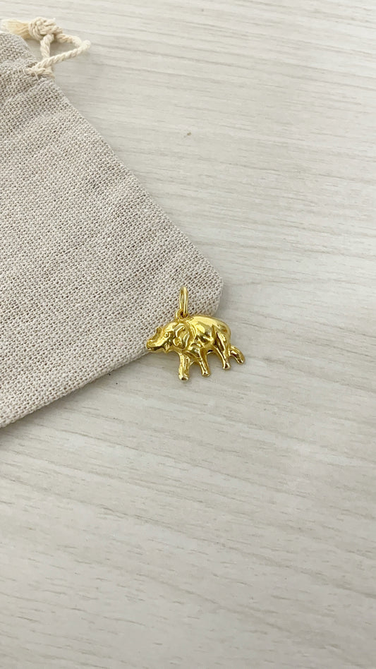 Dije Elefante Plata 925 con Baño de Oro