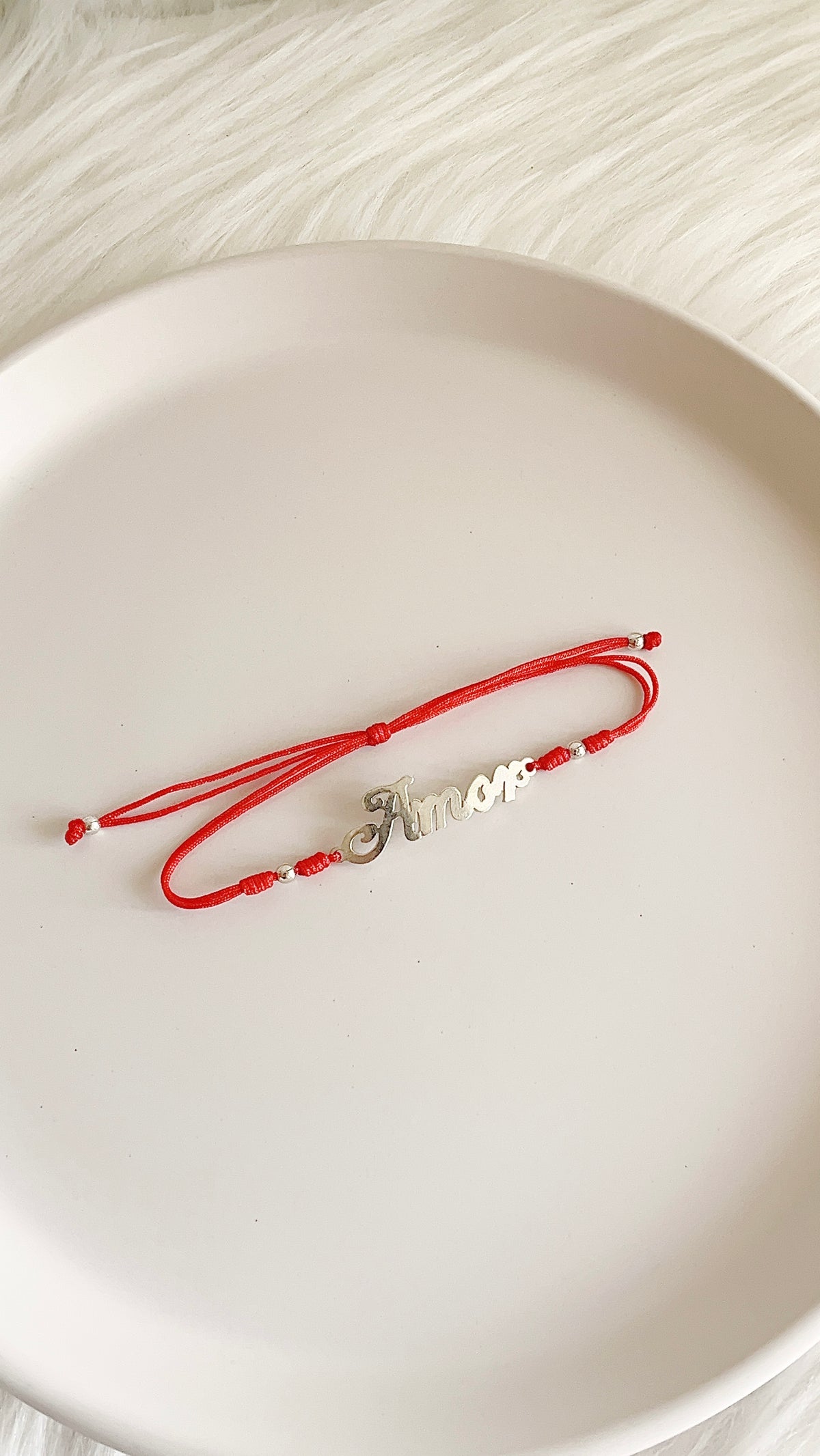 Pulsera Ajustable Dije Amor - Plata 925