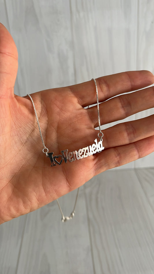 Cadena I❤️Venezuela 45cm Plata 925