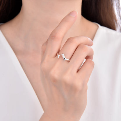 Anillo Perro Salchicha Plata 925