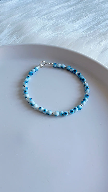 Pulsera Ojos y Balines 17,5cm - Plata 925