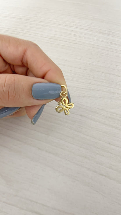 Dije Mariposa Plata 925 con Baño de Oro