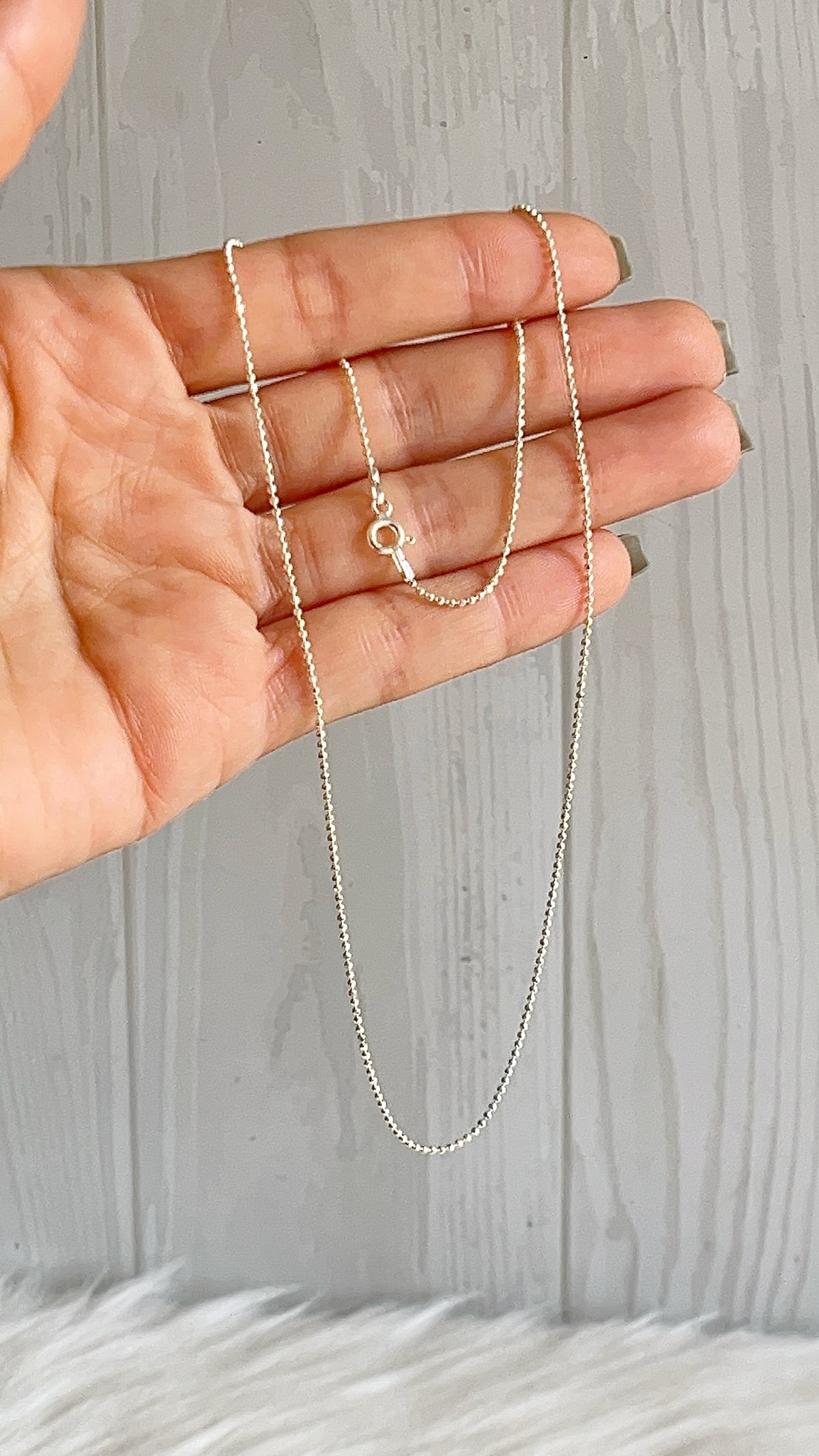 Cadena 40cm, 45cm y 50cm Bolitas Diamantadas - Plata 925
