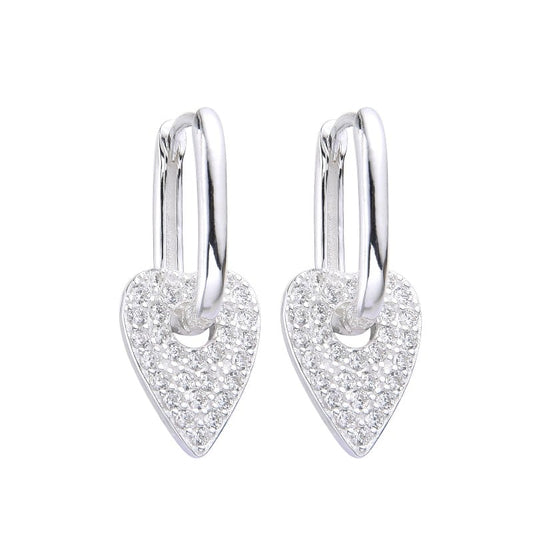 Argollas Dije Corazón Brillante 1,4cm
