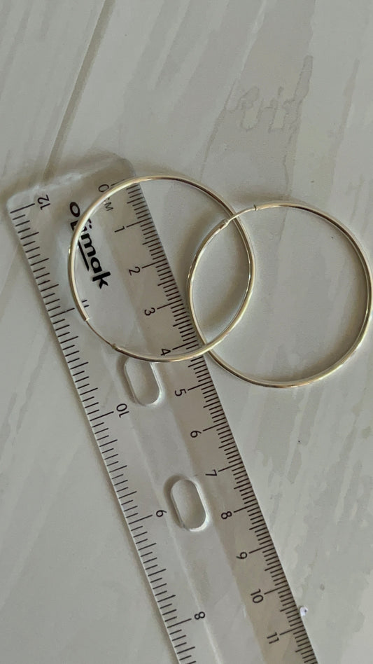 Argollas Lisas 4,3cm - Plata 925
