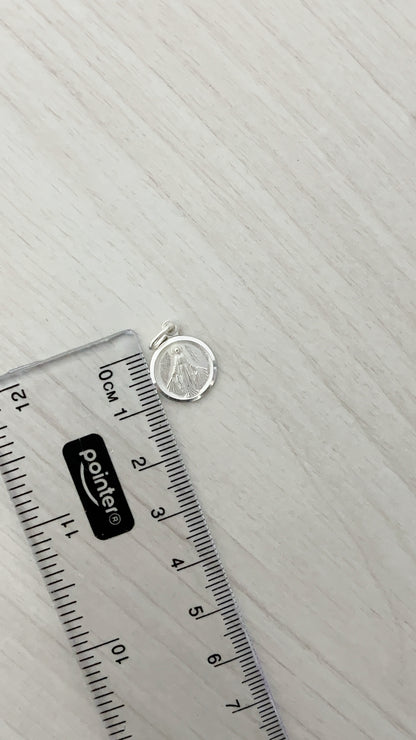 Dije Virgen de la Milagrosa Redonda Plata 925