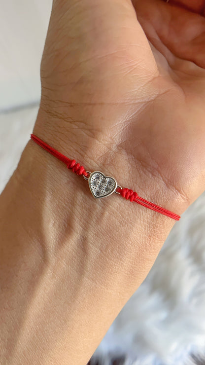 Pulsera Hilo Corazon - Plata 925