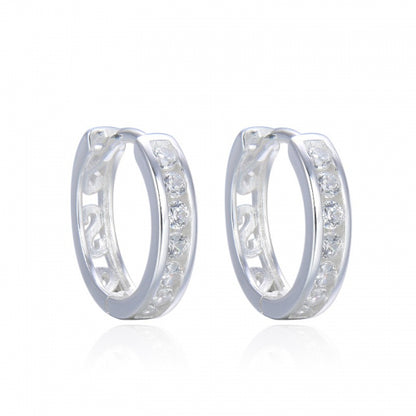 Argollas Cristales 1,4cm - Plata 925