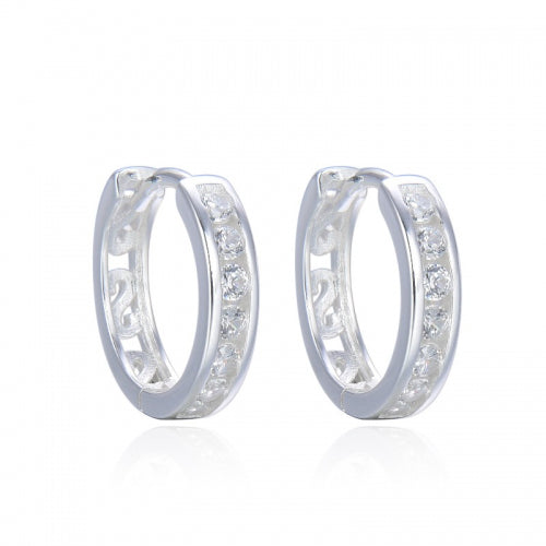 Argollas con Cristales y S 1,4cm Plata 925