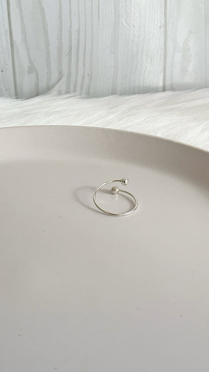 Anillo Bolas Ajustable - Plata 925