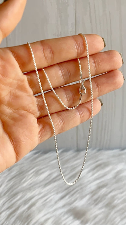 Cadena 40cm, 45cm Cordón San Francisco Delgada - Plata 925