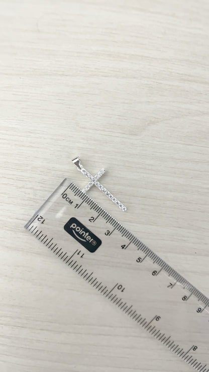 Dije Cruz Cristales 2,8cm - Plata 925