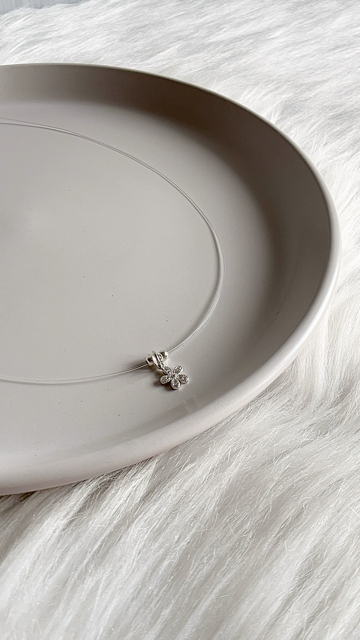 Gargantilla Fantasmita Flor 40cm - Plata 925