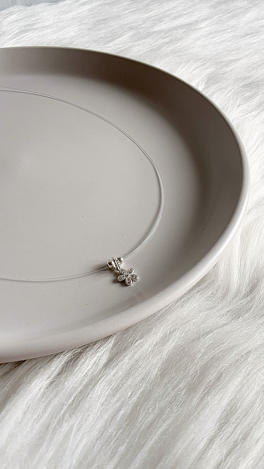 Gargantilla Fantasmita Flor 40cm - Plata 925