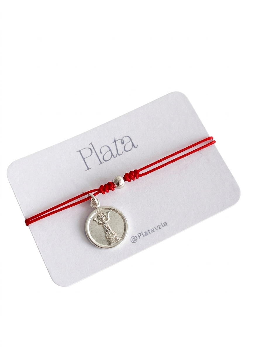Pulseras Ajustables con Medallas Religiosas Plata 925