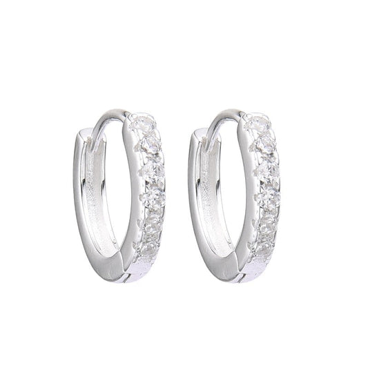 Argollas Cristales 1,2cm Plata 925