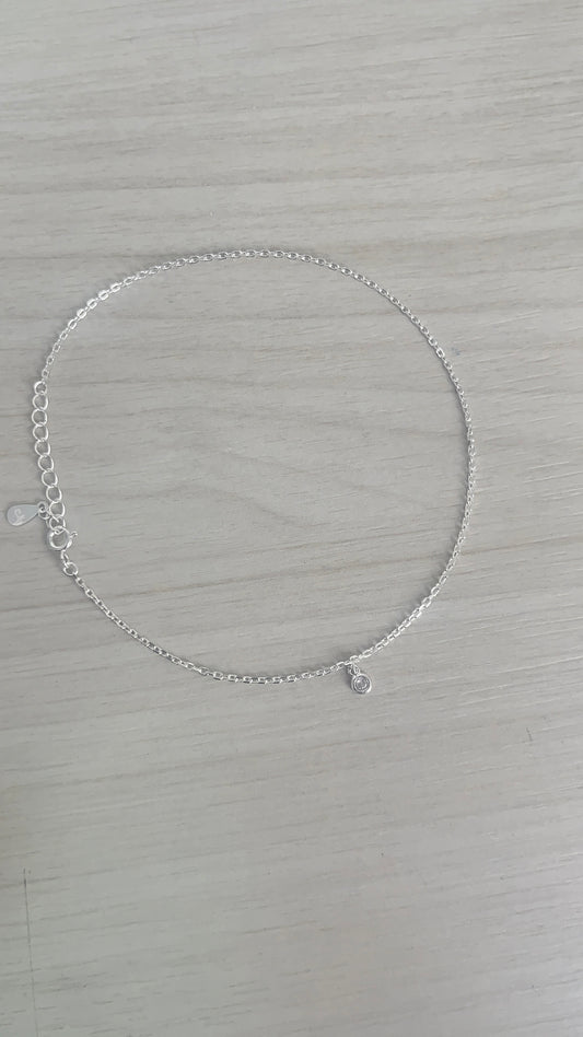 Tobillera Dije Punto de Luz 25cm Ajustable - Plata 925