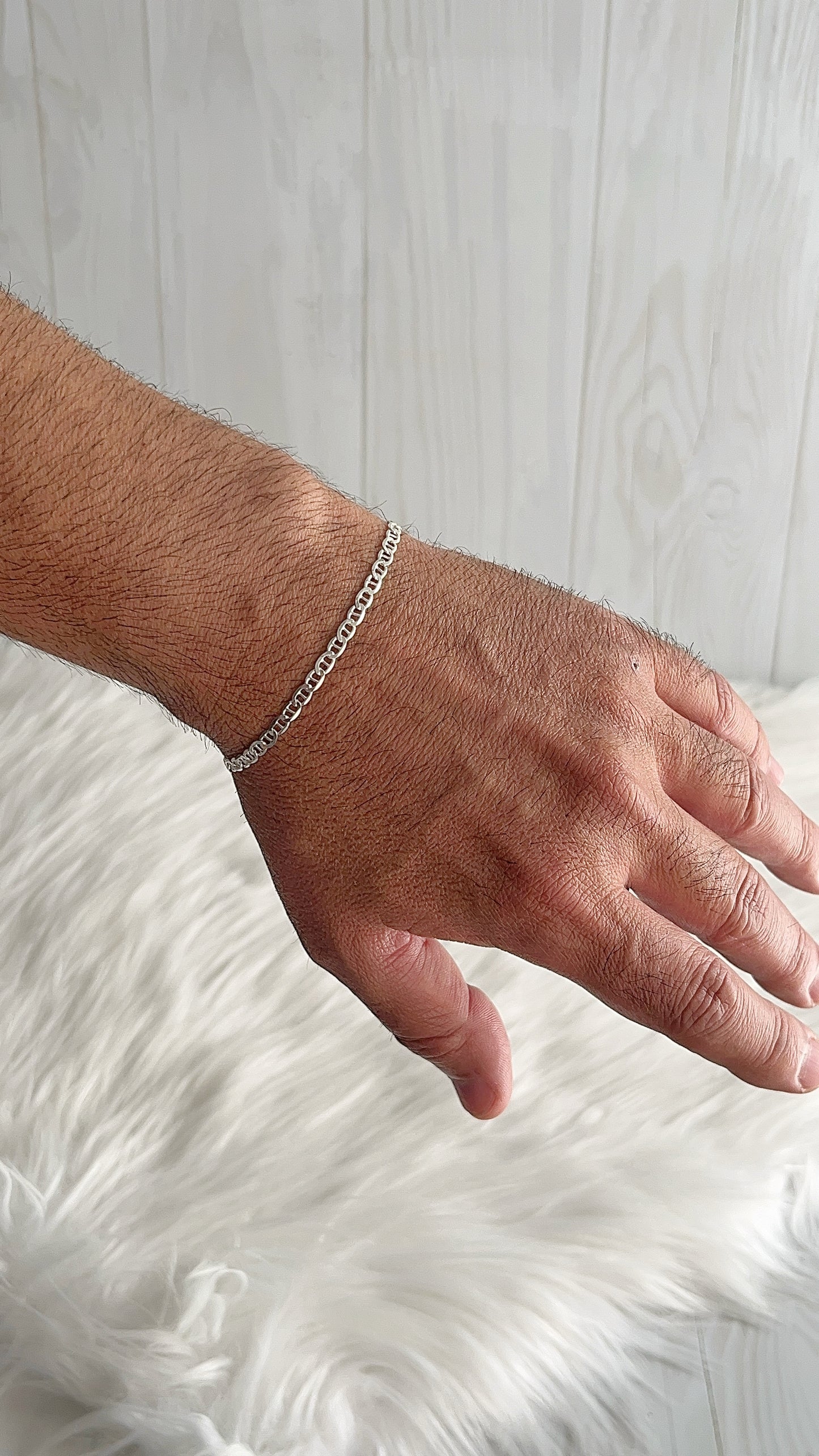 Pulsera tejido gucci plano 20cm - Plata 925
