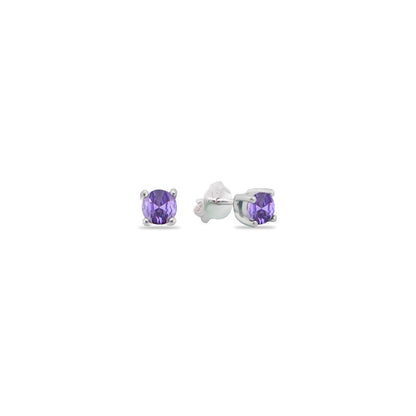 Zarcillos Zircones Cuadrados 3mm - Plata 925