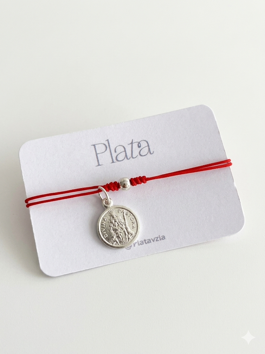 Pulseras Ajustables con Medallas Religiosas Plata 925