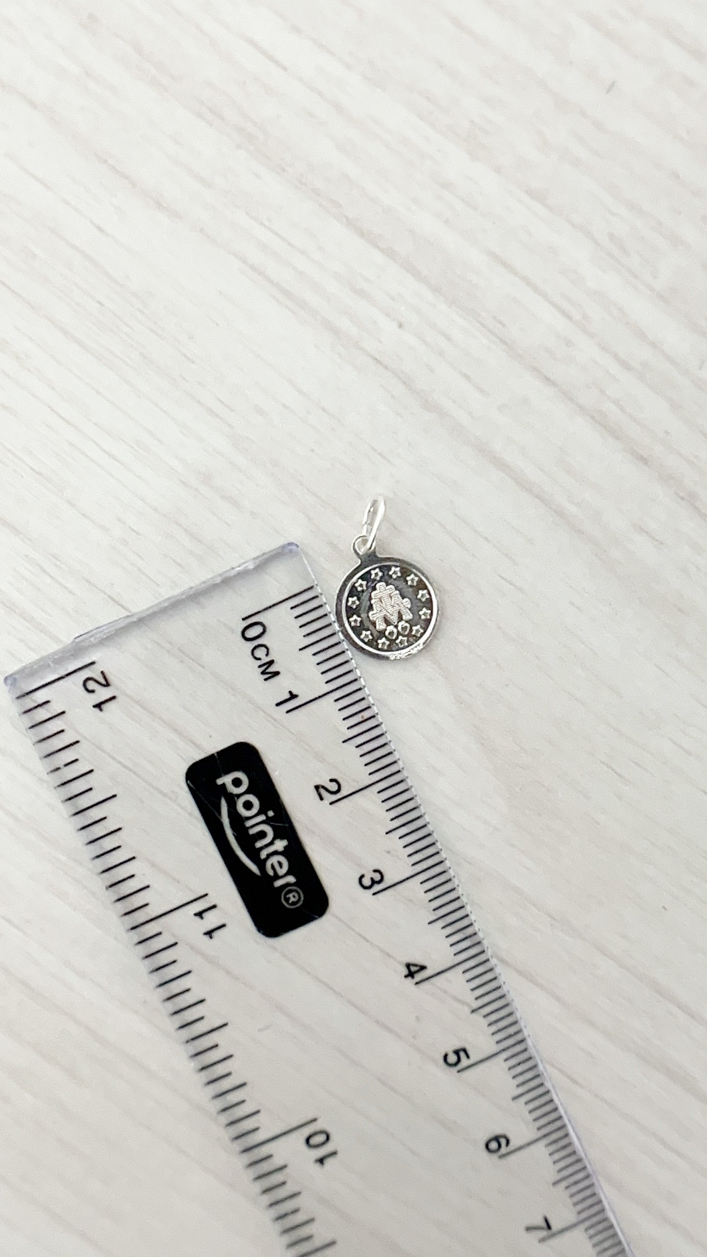 Dije Virgen de la Milagrosa 1cm Doble Cara Redonda - Plata 925