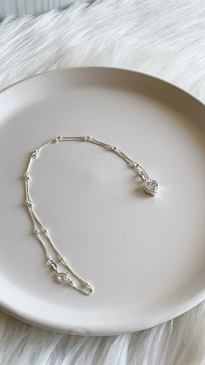Cadena con Corazon 40cm - Plata 925