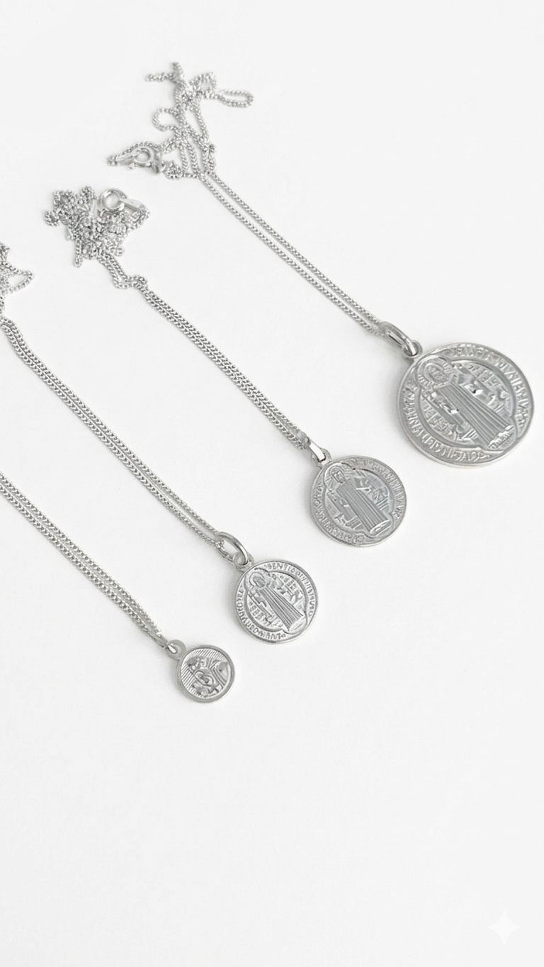 Cadena Dije San Benito Plata 925