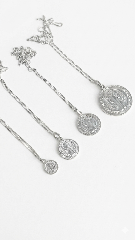 Cadena Dije San Benito Plata 925