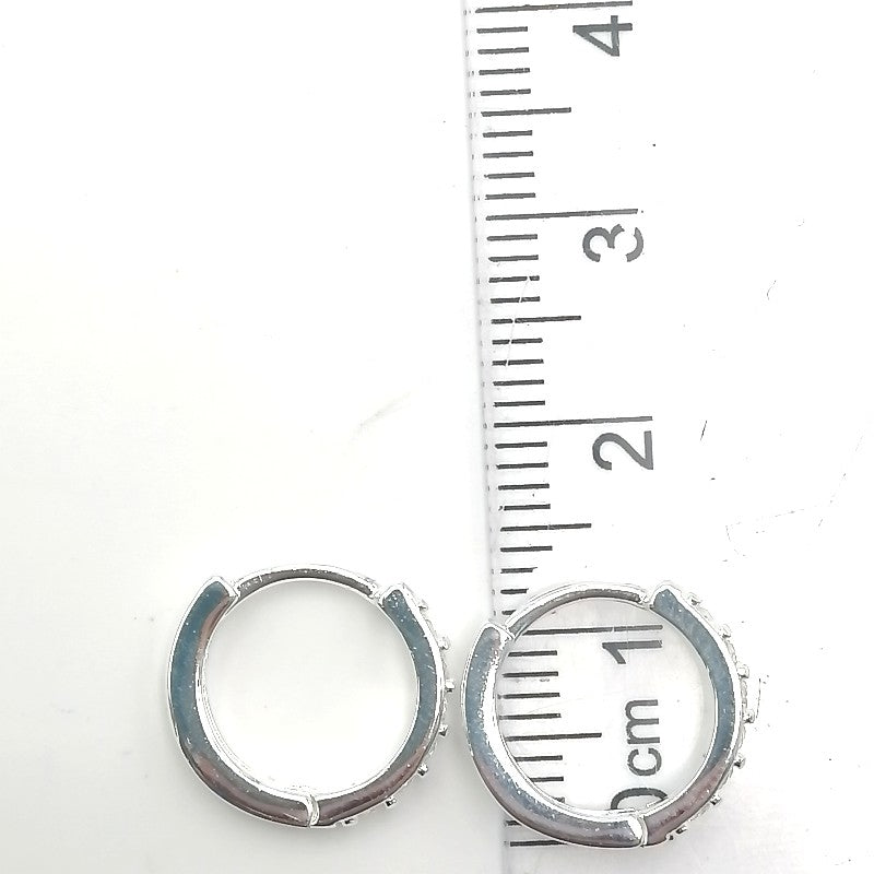Argollas Cristales 1,2cm - Plata 925