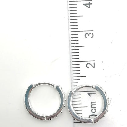 Argollas Cristales 1,2cm - Plata 925
