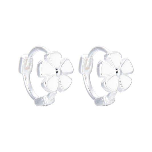 Argollas Flores Blancas 1cm