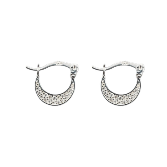 Argollas Brillantes Cierre Italiano 1,2cm Plata 925