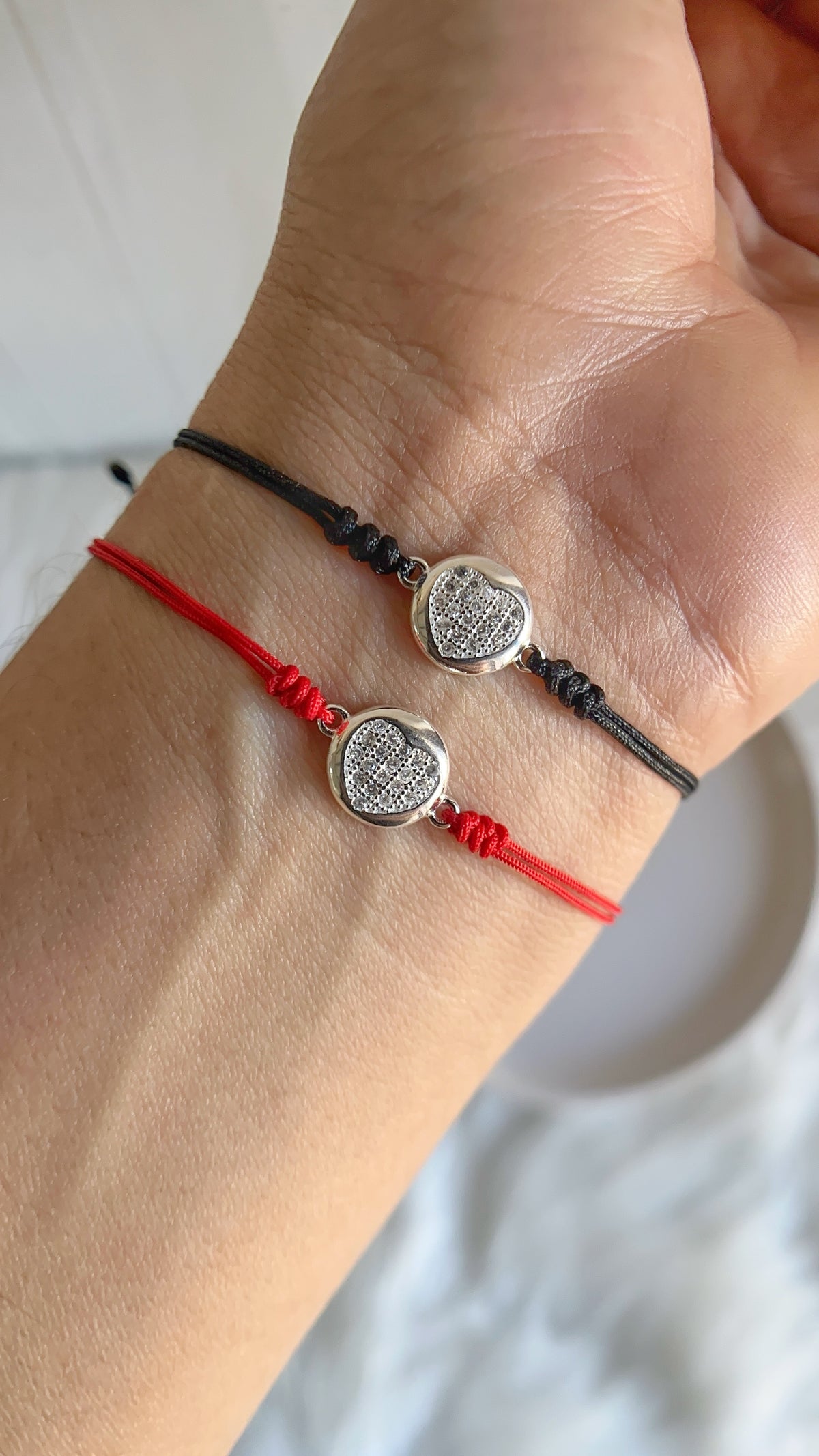 Pulsera Hilo Corazon - Plata 925