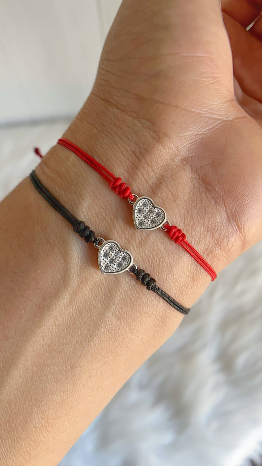 Pulsera Hilo Corazon - Plata 925