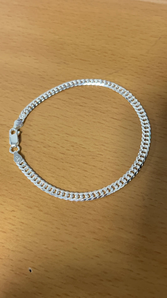 Pulsera Tejido Grumet Cerrado 20cm 4mm Plata 925