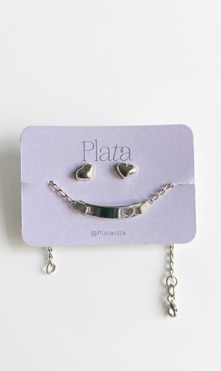 Set Zarcillos + Esclava 12,8cm - Plata 925