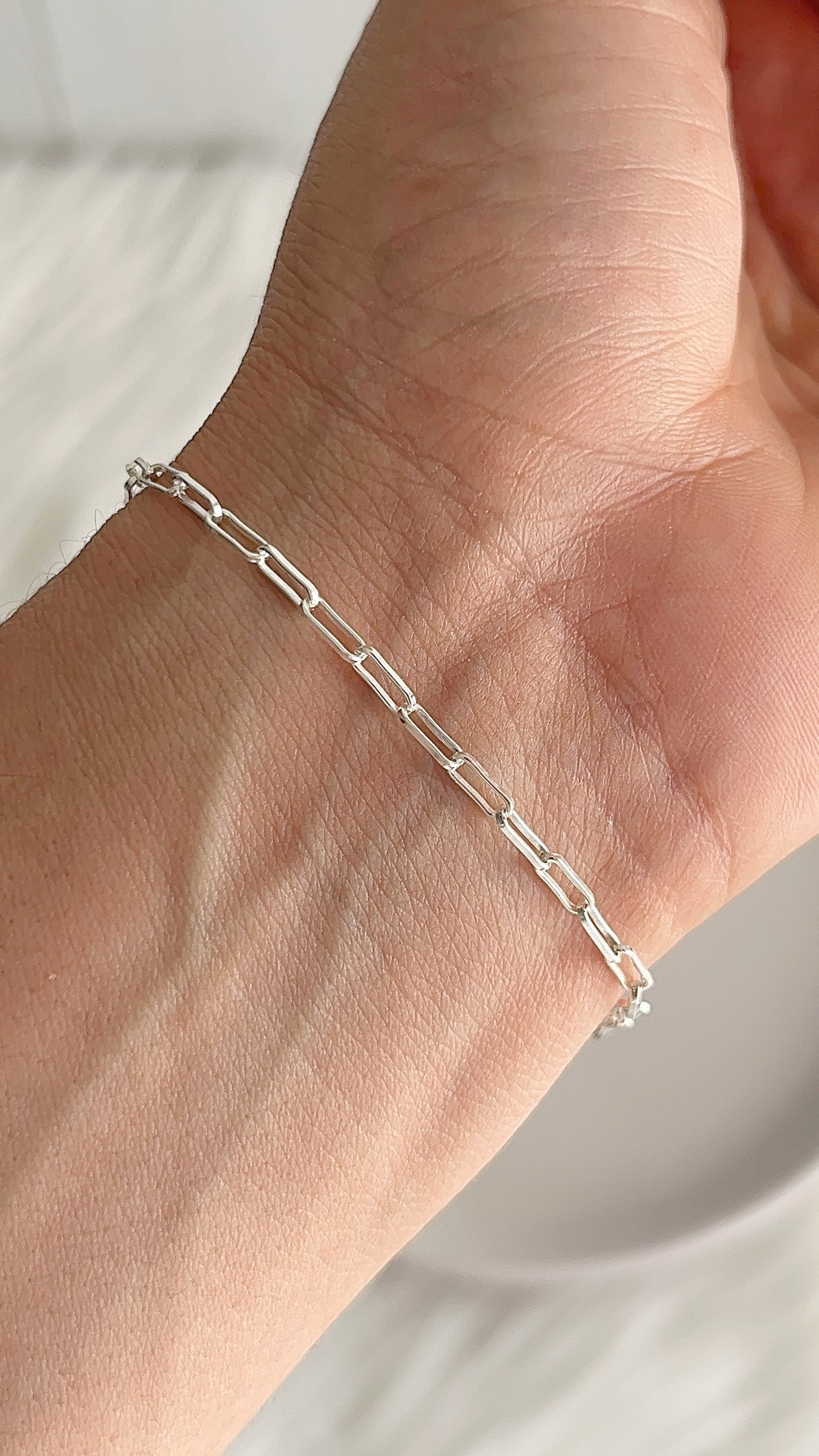 Pulsera Tejido Paper Clip 19cm - Plata 925