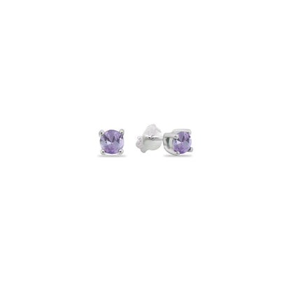 Zarcillos Zircones Cuadrados 3mm - Plata 925