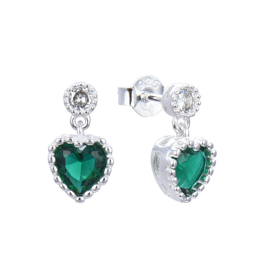 Zarcillos Corazones de Cristal Colgando