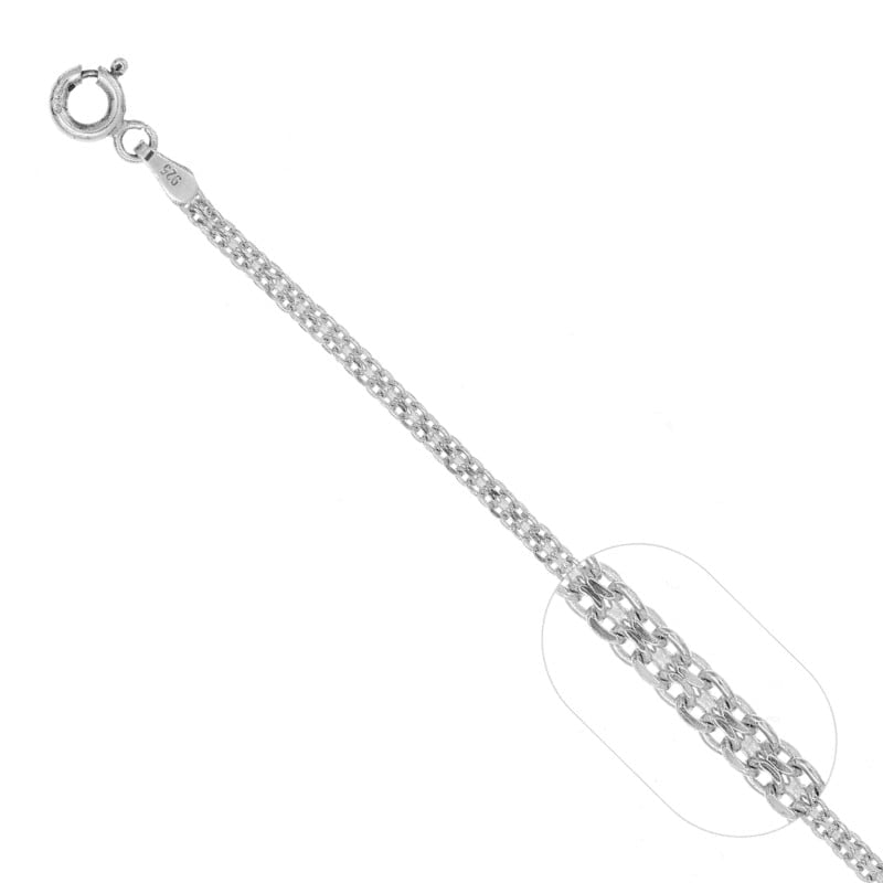 Pulsera Tejido Chino 3mm - 19cm Plata 925