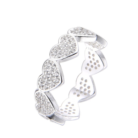 Anillo Corazones Brillantes