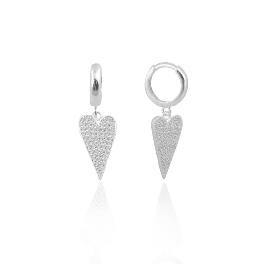 Argollas Dije Corazón Alargado 1,2cm
