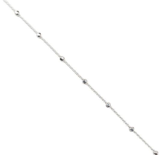 Cadena Bolitas Brillantes 45cm Plata 925